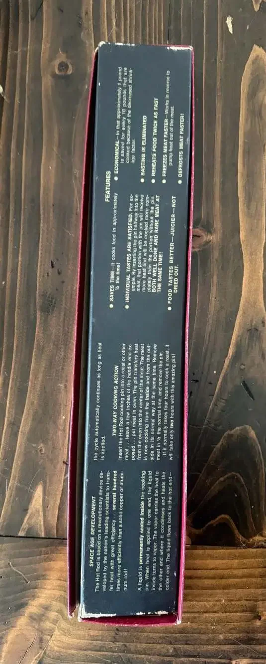 Vintage The Hot Rod Cooking Pin with Original Box and Instructions